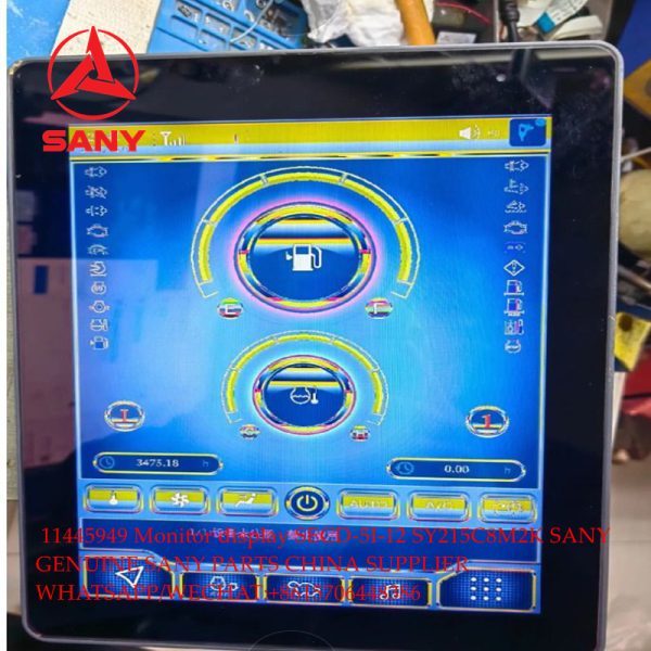 11445949 Origianl SANY Excavator Monitor display SECD-5I-12 for Excavator SY135 SY215C8M2K SY330 SY360 SY420