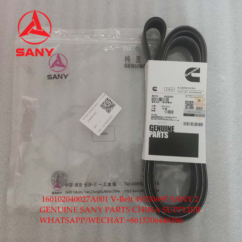 160102040027A001 Genuine SANY V-Belt 4933069F 49330699 for CUMMINS engine spare parts