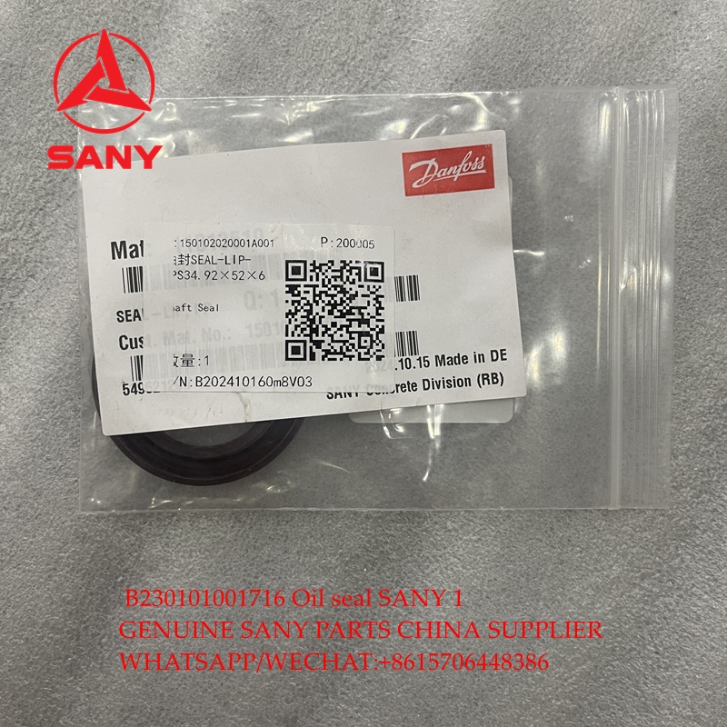 B230101001716 Genuine Sany Oil seal for Single Drum Roller YZ12CA YZ18 SSR180C SSR200AC parts